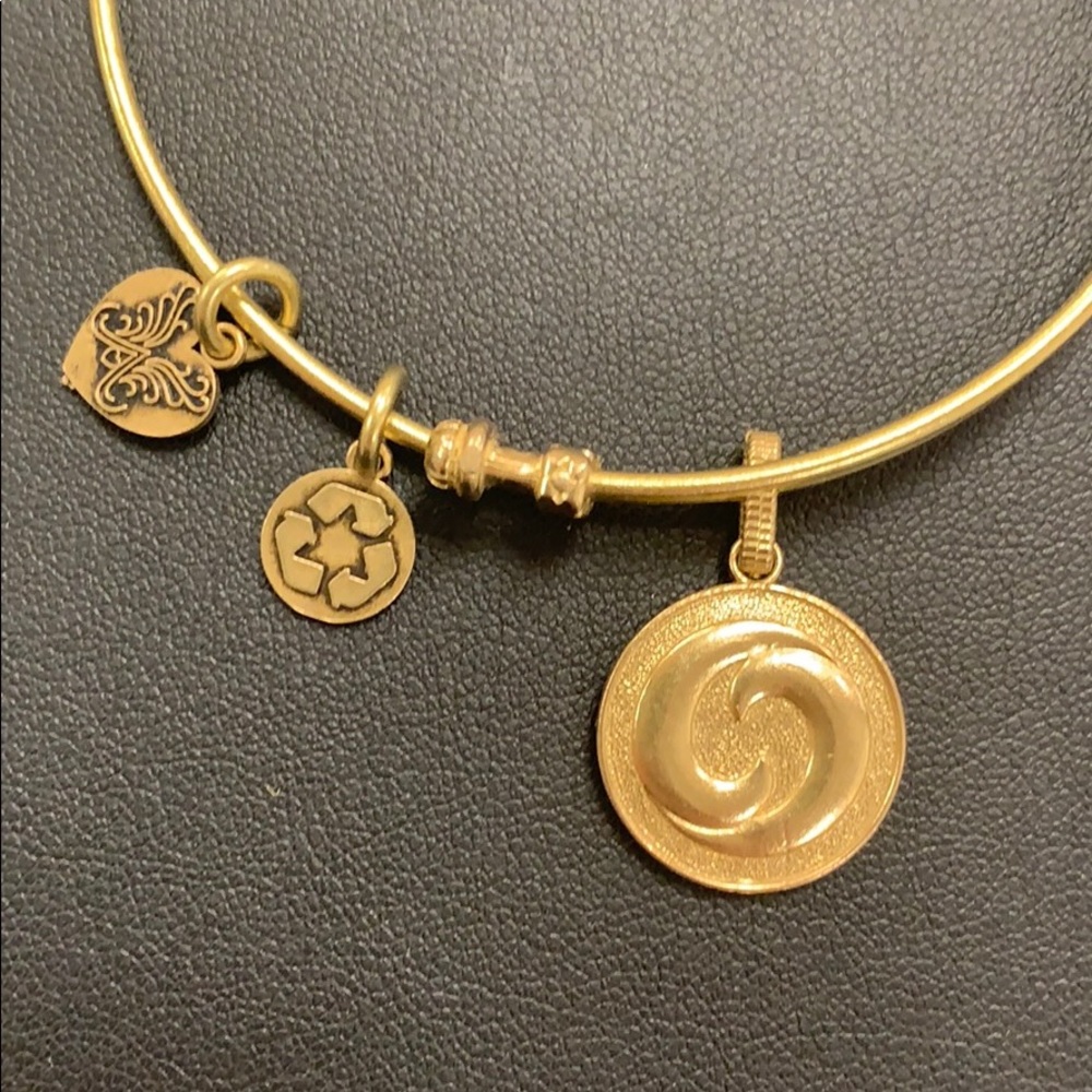 Gold tone recycled stackable Angelica bracelet